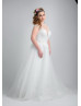 Beaded Lace Tulle Plus Size Ivory Wedding Dress